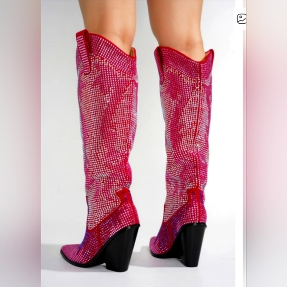 Brand New Barbie Pink Rhinesone Dazzeling Boots - Picture 3 of 4